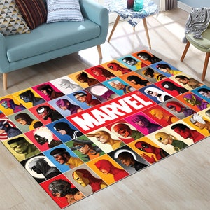 Spiderman Rug, Thor Rug, Captain America Rug, Hulk Rug, Iron Man Rug, Kids Room Rug, Rug for Living Room ,Non Slip Rug, Home Decor Rug