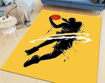 Basketball Rug, Sports Rug, NBA Fan, Modern Rug, Popular Rug, Custom Rug, Area Rug, Salon Rug, Living Room Rug, Popular Rug