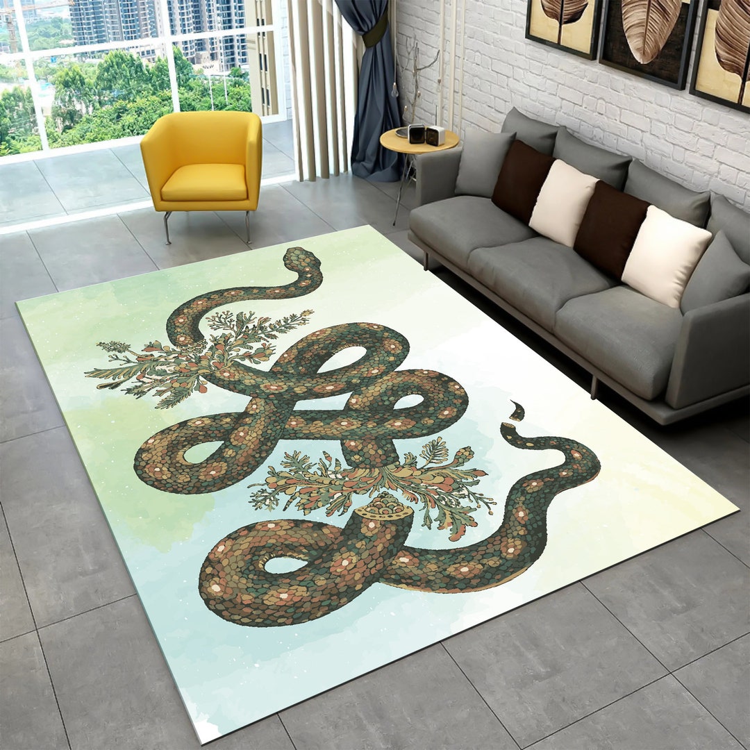 Snake Pattern Rug Rug, Snake Rugs, Green Rugs, Animal Rug,entry Rug ...