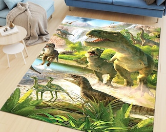 Dinosaur Carpet,Modern Rug,Decorative rug, Kids Rug,Kids Room Decor, Minimalist Rug, Animals Rug,Area Rug, Kids Room Rug, Nursery Rug