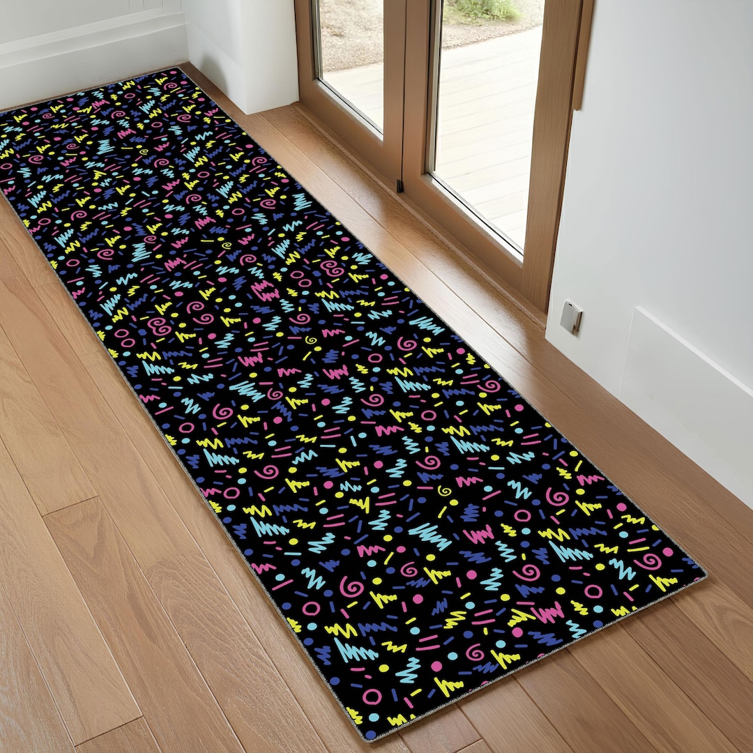 80s 90s Style Hallway Carpet, Popular Retro Game, Retro Arcade Runner ...