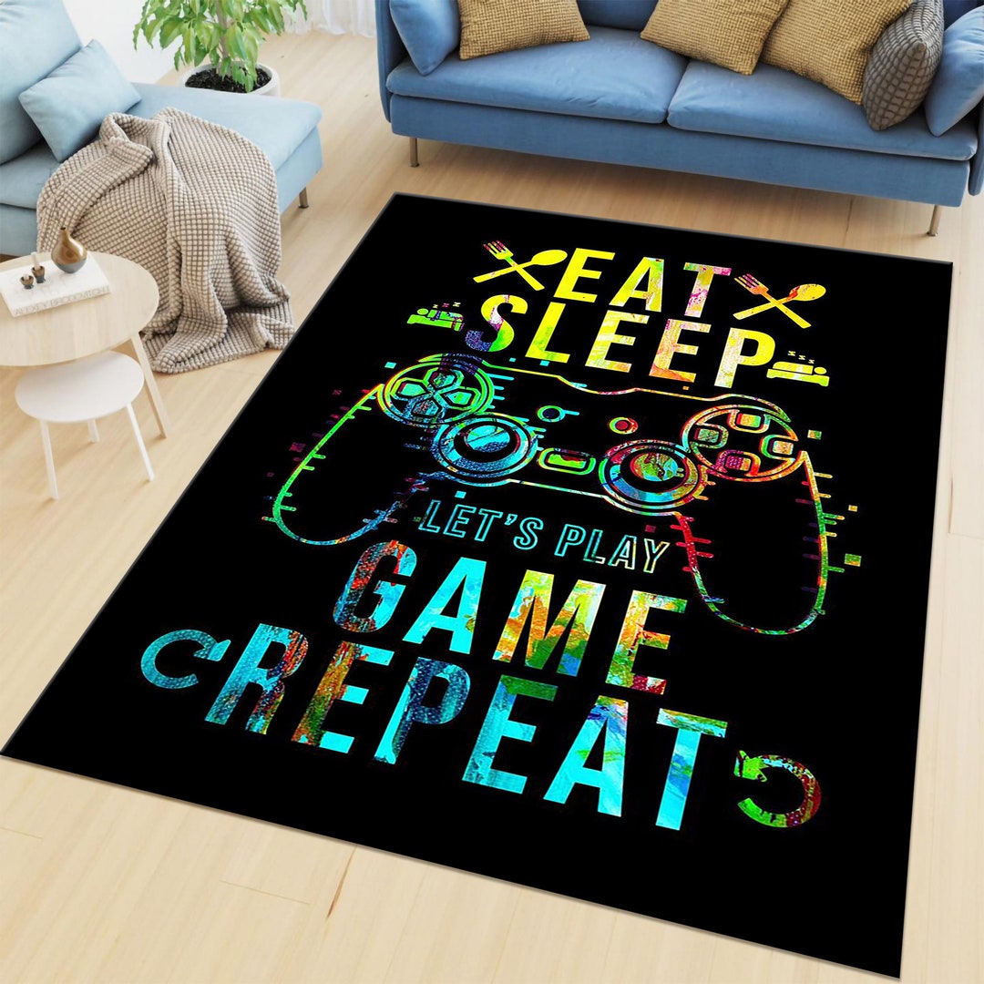 Gamer Rug,game Console , Gaming Rug, Play Room Rug, Colorful Rug, Home ...