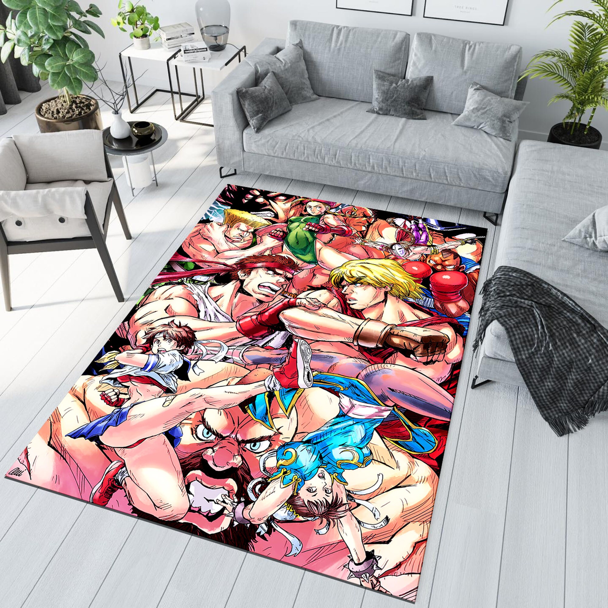 Retro Realistic 90s Arcade and Theater Style Area Rug, Living Room Rug ...