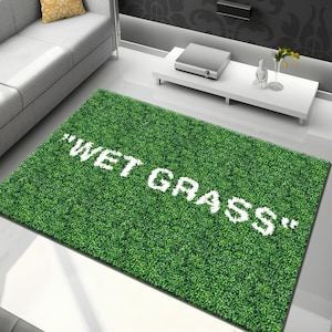 Wet Grass Rug, Grass Rug, Green Rug, Rugs for Living Room, Custom Rug, Area Rug, Home Decor Rug, Wet Grass Pattern, Adult Rug, Printed Rug,