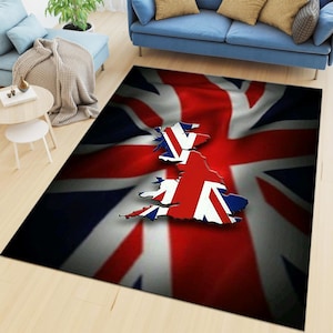 United Kingdom, United Kingdom Flag, United Kingdom Flag Rug, Living Room Rug, Non-Slip Rug, Gift Rug, British Flag Rug, England Rug,