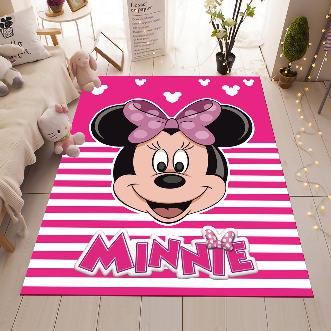 Minnie Mouse Rug, Cute Rug, Pink Rug, Kids Room Rug,baby Room Decor ...