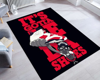 Sneakers Rug,Basketball Shoes Rug,Living Room Rug,Area Rug,Minimalist Rug,Cool Sneakers,Black Rug,Awesome Room Rug,Kids Room Rug