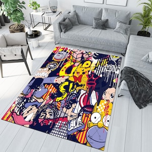 Pop Art Rug, Comic Graffiti Rug, Anime Rug,Modern Art Rug,Home Decoration Rug,Housewarming Gift,Floor Rug, Area Rug, Iconic Rug,Anime Decor