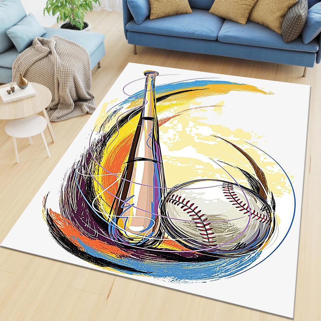 Baseball Rug Drawing Baseball Rug,sport Rug,team Rug,team Logo Rug,logo Rug,team Theme Rug ...