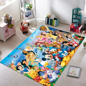 Cartoon Characters Rug, Mix Characters Rug,Popular Cartoon Rug,Kids Room Rug,Nursery Decor,Kids Decor,Custom Rug,Personalized Gifts,Area Rug