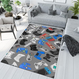 Joystick Pattern Rug, Game Console rug, Awesome Rug,Game Room Rug, Home Decor Rug, Area Rug, Kids Room Decore, Retro Video Game Carpet
