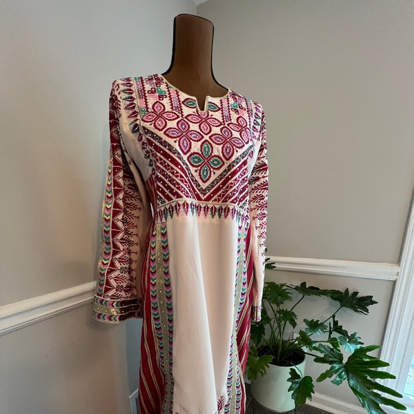 Handmade Palestinian Tatreez Embroidered Dress Thobe