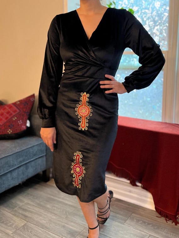 green emerald velvet dress Amazon.com: Women's Bodycon Sexy Evening Dress Velvet Deep V Neck Wrap  Split Hem Long Sleeve Midi Dress (Black,Small,Small) : Clothing, Shoes &  Jewelry main image 1