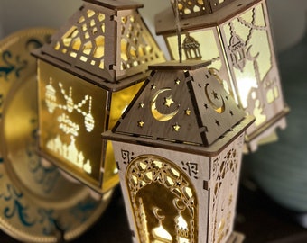 Large Islamic Ramadan Wooden Lantern