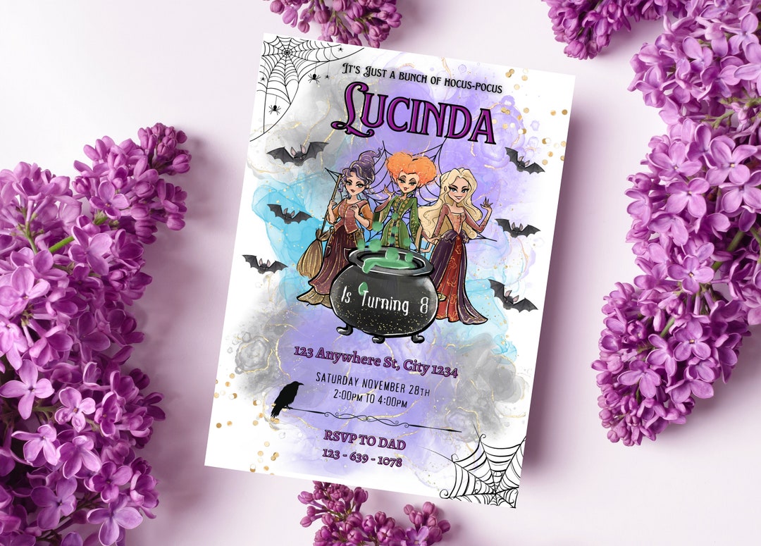 Hocus Pocus Birthday Invitation Download for Print or Text - Etsy