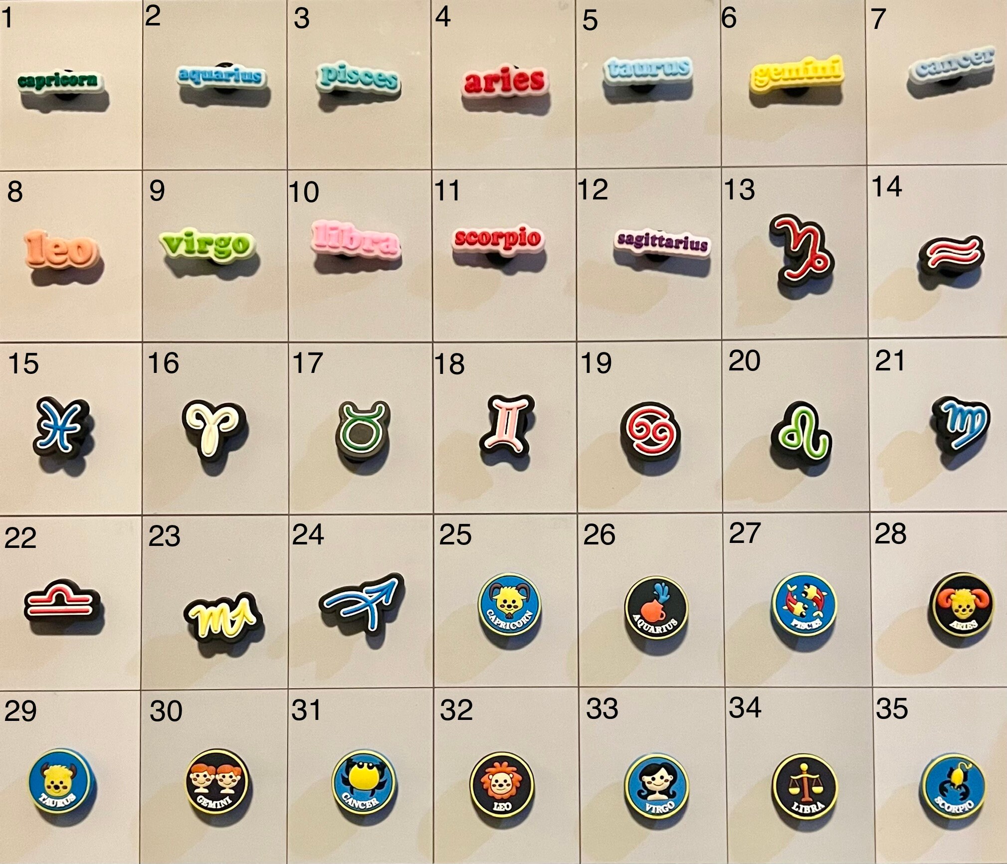 Zodiac Signs Astrology Astrological Shoe Charms Etsy