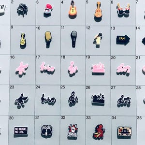 Rock and Roll Music Musical Notes and Instruments Shoe Charms