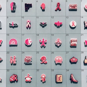 Breast Cancer Awareness Shoe Charms