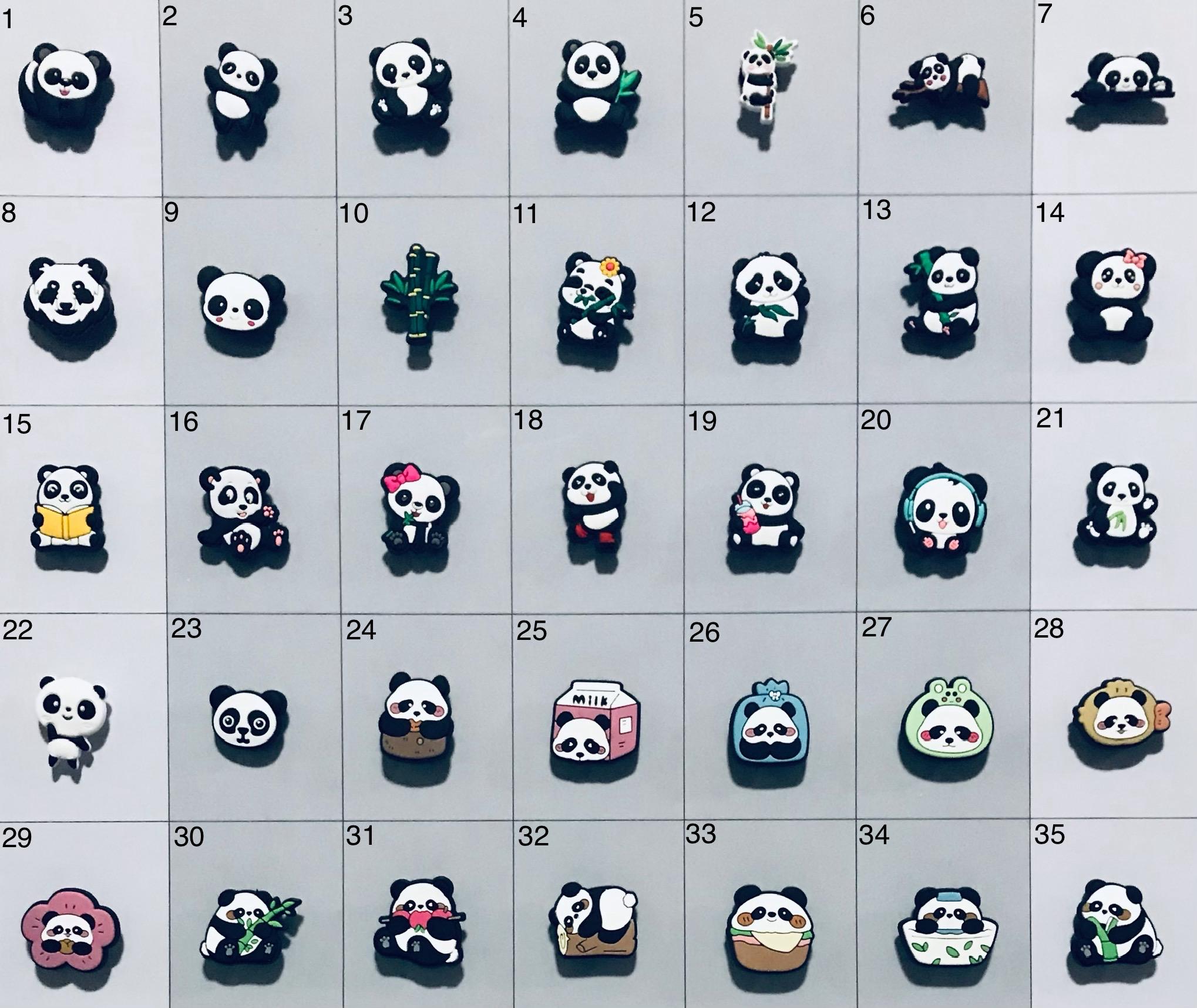 Panda Bear Bamboo Shoe Charms