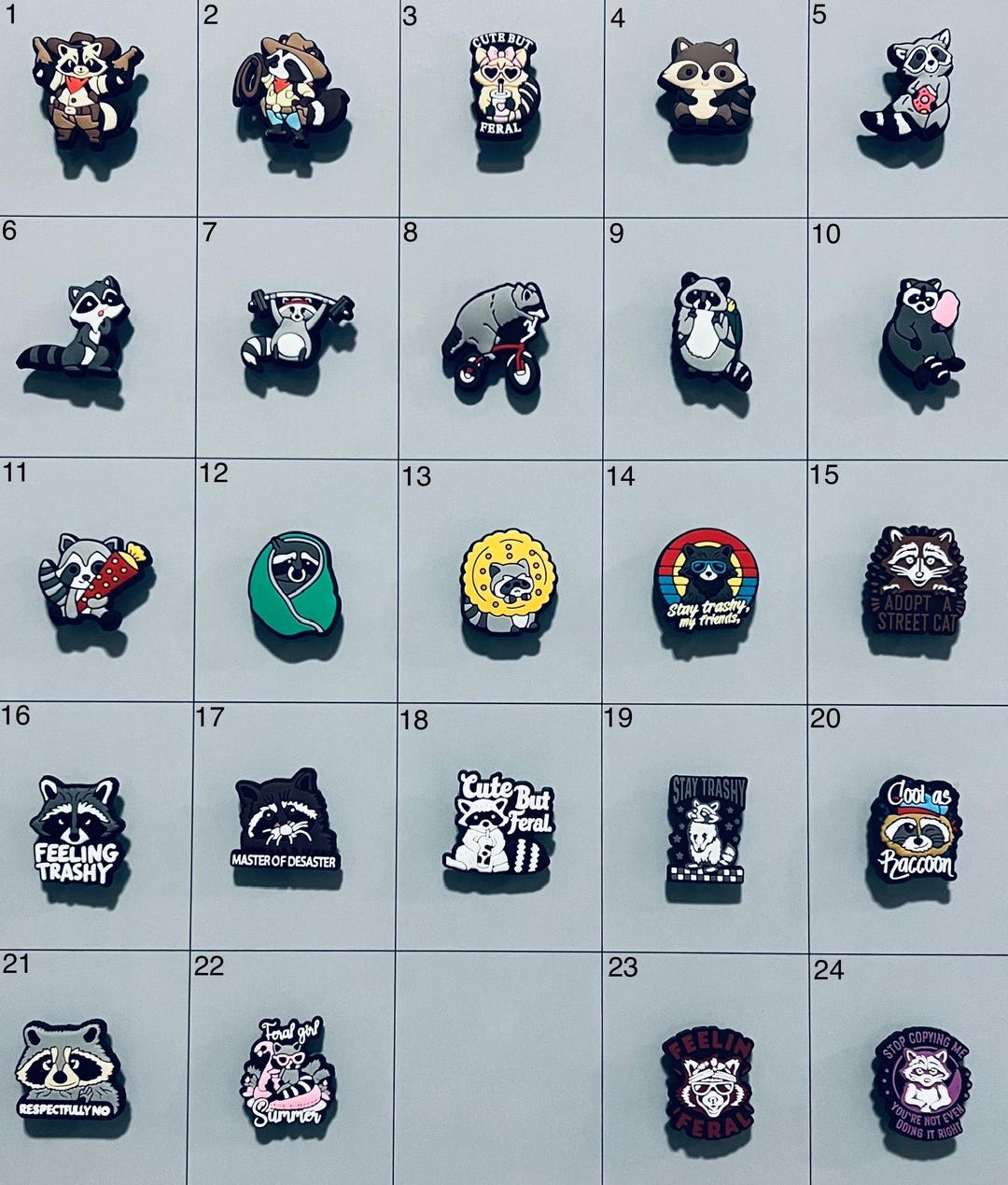 Shoe Rack Raccoon Sticker Raccoon Raccoons Themed Shoe Charms Compatiable With Crocs and Croc ...