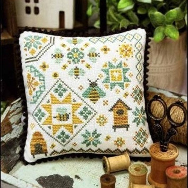 Honeybee Quaker - Primrose Cottage - Cross Stitch Chart - Pattern Only