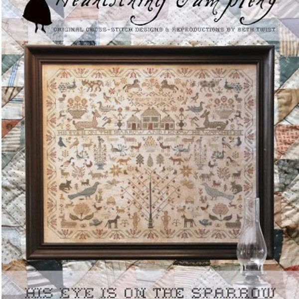 His Eye is on the Sparrow - Heartstring Samplery - Cross Stitch Booklet - Pattern Only