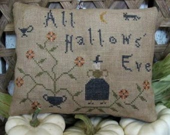 All Hallow's Eve Pinkeep Pillow - Pineberry Lane - Cross Stitch Chart - Pattern Only