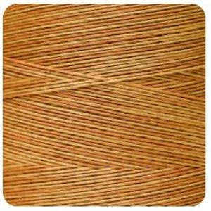 May include: Close-up of a spool of tan-colored thread. The thread is tightly wound, creating a textured surface. The thread appears to be made of a natural fiber, suitable for various crafting projects. The image is well-lit, highlighting the thread's color and texture.