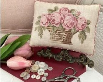 Cesta de rosas de Anna - JBW Designs - Patrón de punto de cruz - Solo patrón