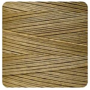 May include: A spool of natural-colored linen thread. The thread is tightly wound and has a smooth, even texture.