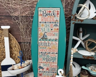 Reglas de playa - Primrose Cottage - Folleto de punto de cruz - Solo patrones
