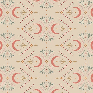 Fabric, Art Gallery-Crescent Charm from Woodland Keeper,sewing, quilting, embroidery, 100% cotton, fabric by the yard, piecing, backing