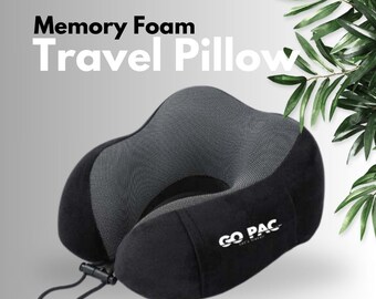 Almohada de viaje con espuma viscoelástica, productos de viaje, ayuda para vuelos, almohadas cómodas, almohada para el cuello, artículos para mochileros, accesorios para vacaciones, ayuda para dormir