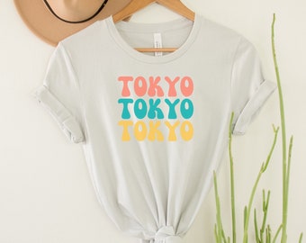 Tokyo Retro Pink Blue Yellow T-Shirt, Tokyo Retro Shirt