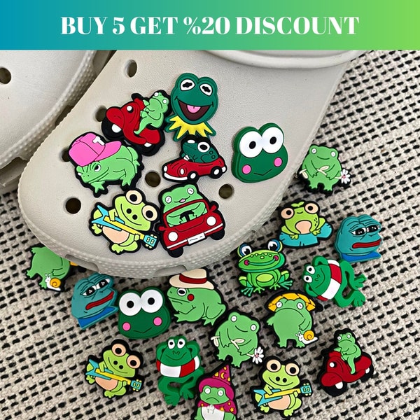 Frog Croc Charm, Jibbitz for Crocs,  Popular Croc Charm, Animal Croc Charm, Croc Charm for Kids, Frog Jibbitz, Cute Animal Charm