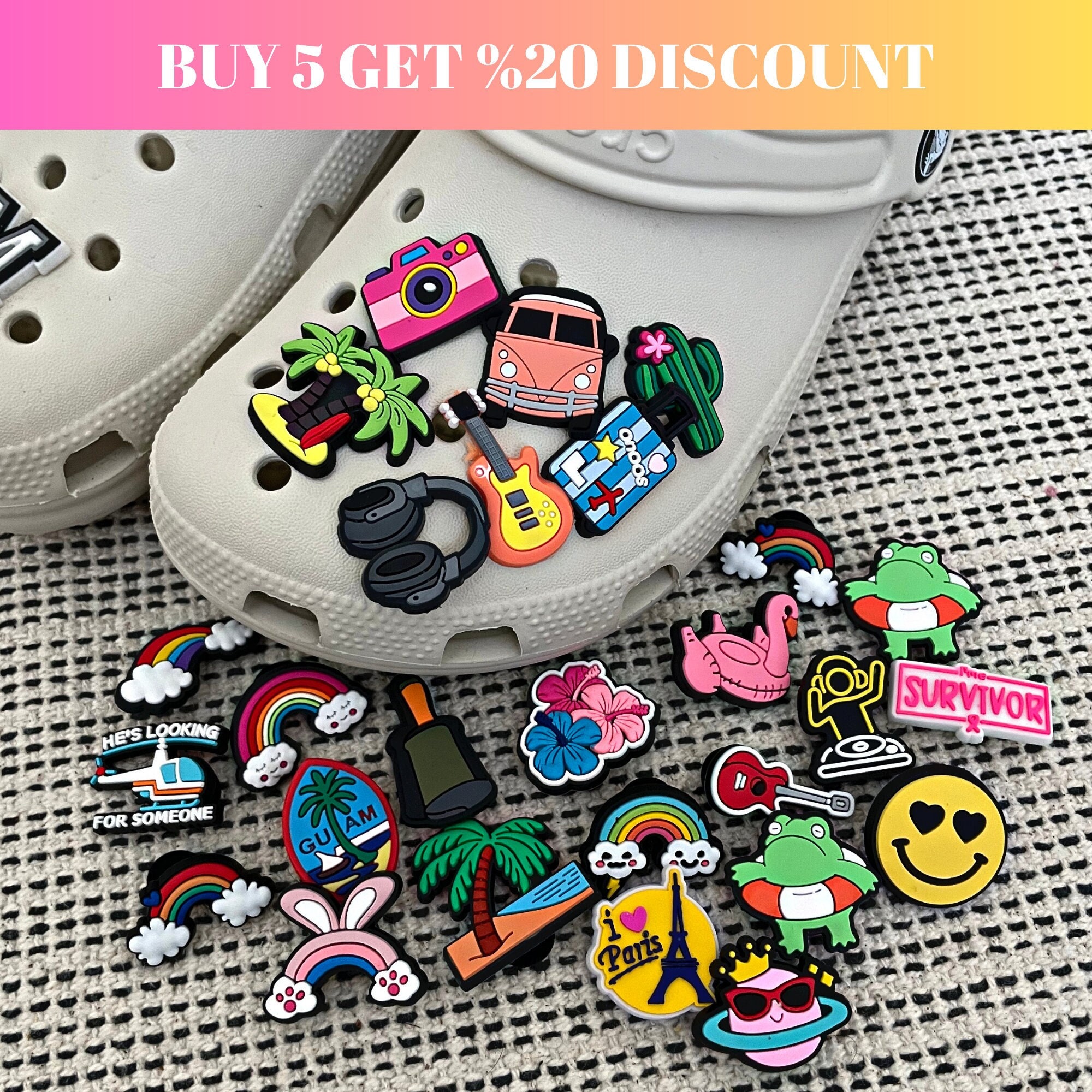 10x Cute Croc Charms Great Gift Shoe Kids Adult Letters for Girl