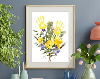 Arte con flores para el Día de la Madre: Plantilla de regalo editable