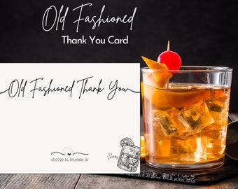 Tarjeta de agradecimiento con brandy de Wisconsin Old Fashioned (descarga digital)