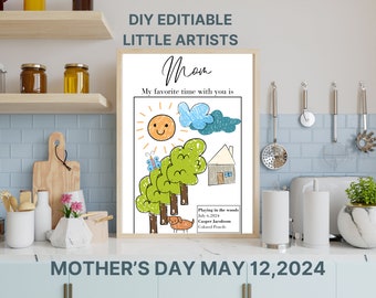 Regalo artístico DIY para el Día de la Madre: Plantilla editable (4x6, 5x7, 8.5x11)