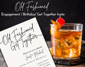Invitación al estilo antiguo con brandy de Wisconsin: Compromiso, boda, fiesta (Descarga digital)