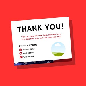 Patriot #1 - Thank You Card Template (4.25 in x 5.5 in)