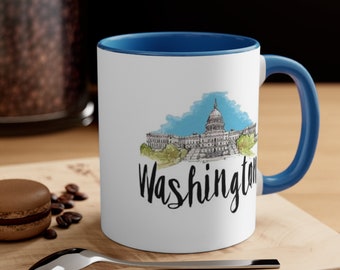 Washington mug, long distance relationship gift, boyfriend girlfriend coffee mug, missing you, thinking of you.