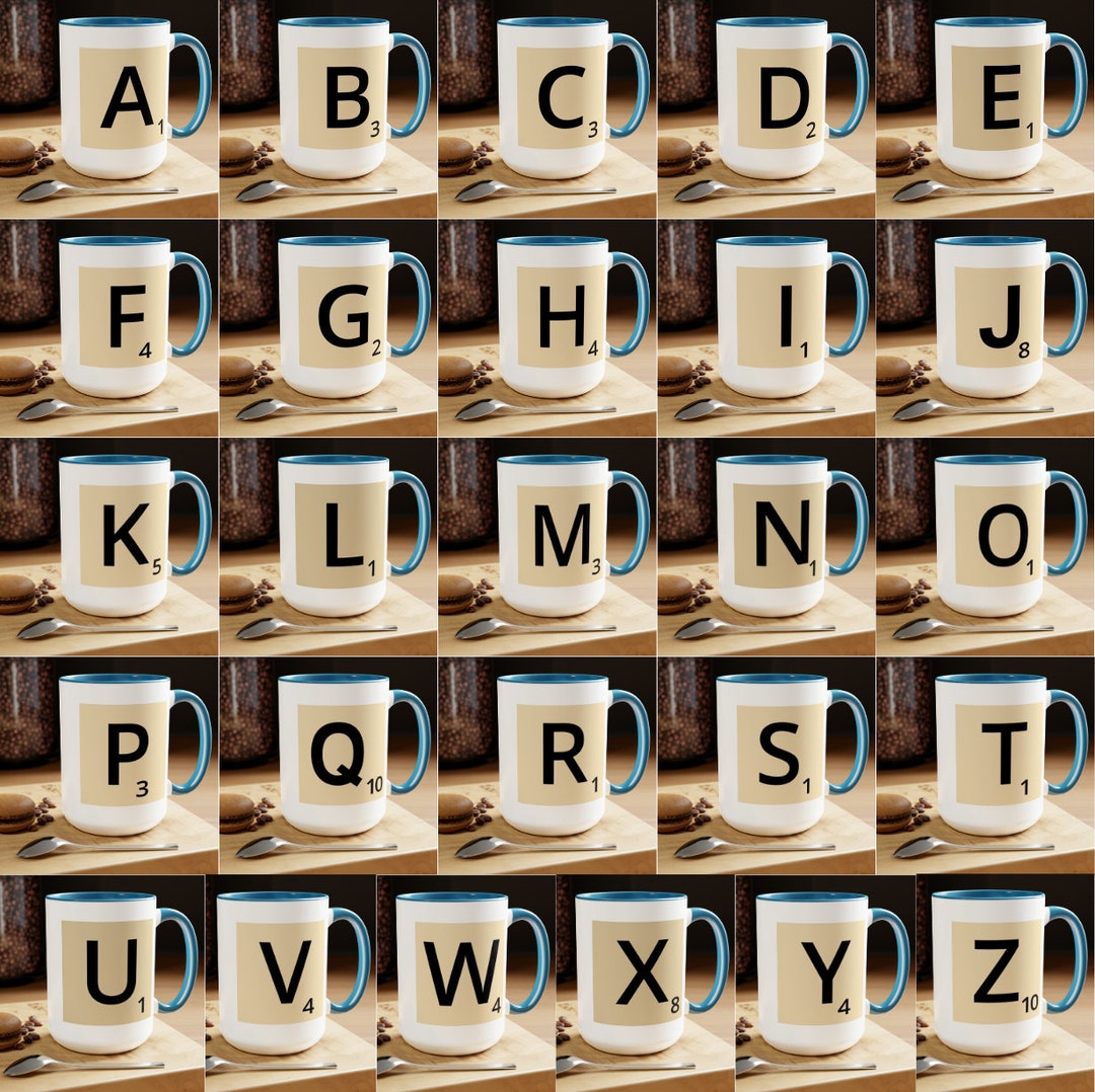 15oz Scrabble Letter Mug / Official Licensed Product / Ceramic Coffee
