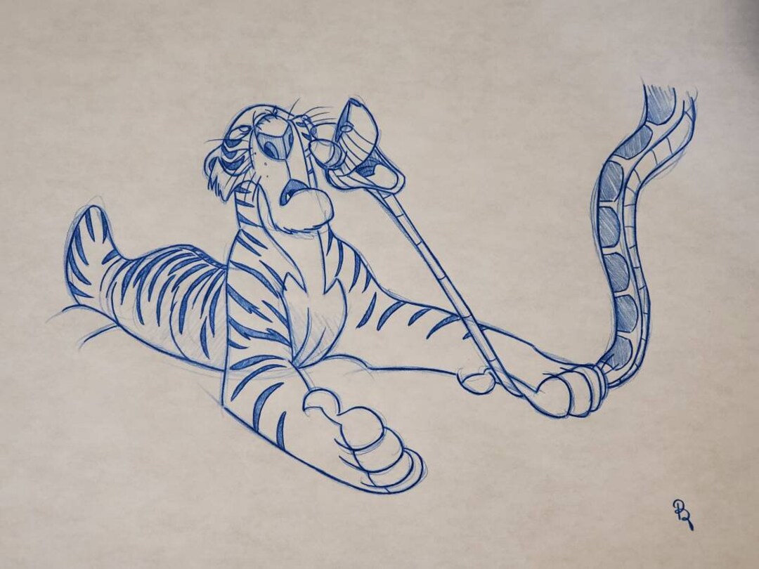 Disney the Jungle Book Kaa and Shere Khan Drawing/sketch Animation Art ...