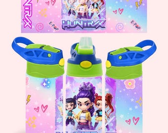 K-pop Demon Hunters 12oz Kids Tumbler Wrap Design (PNG)