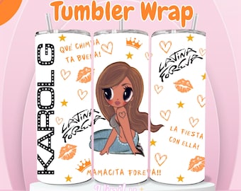 Tumbler wrap PNG 2025, Karol G