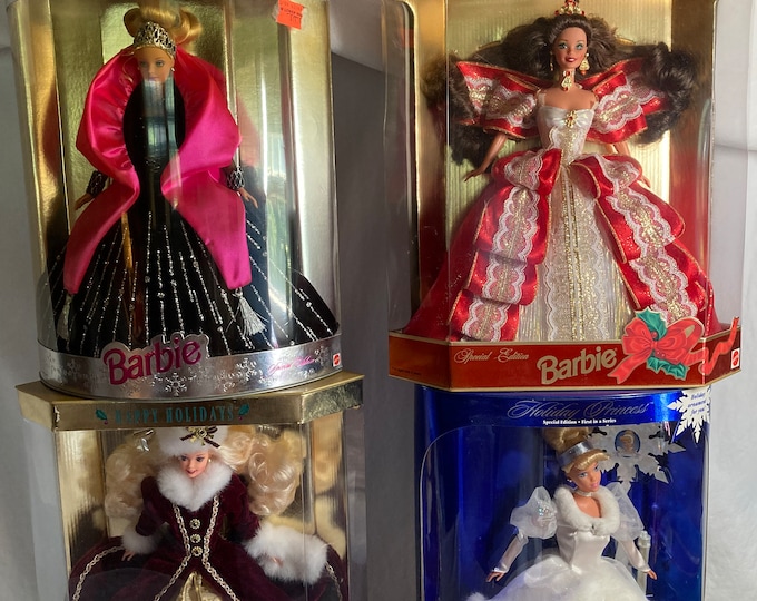 Special Edition Holiday Barbie Dolls by Mattel, There Are 4 Pieces in the Lot All in Excellent