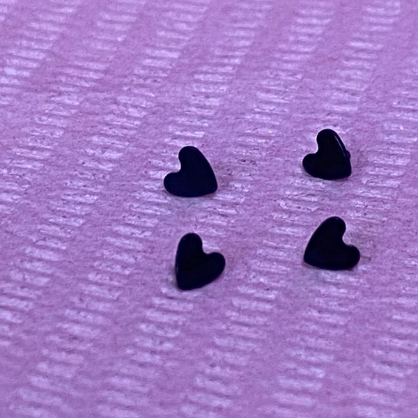 Obsidian 4MM Heart Design for Dermal Face Chest