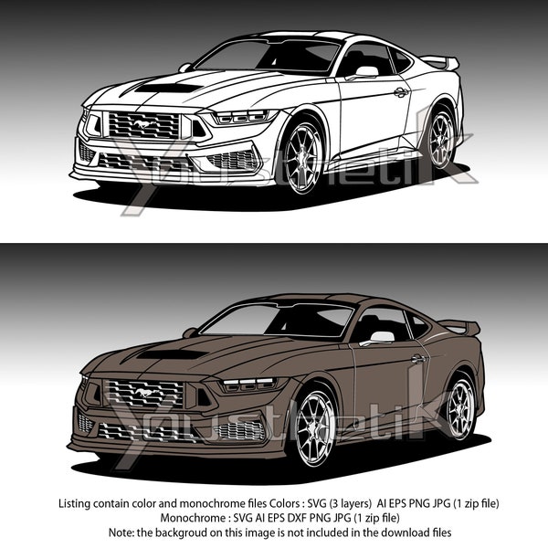 Ford Mustang Black Horse 2024 svg,ai,eps,png,jpg
