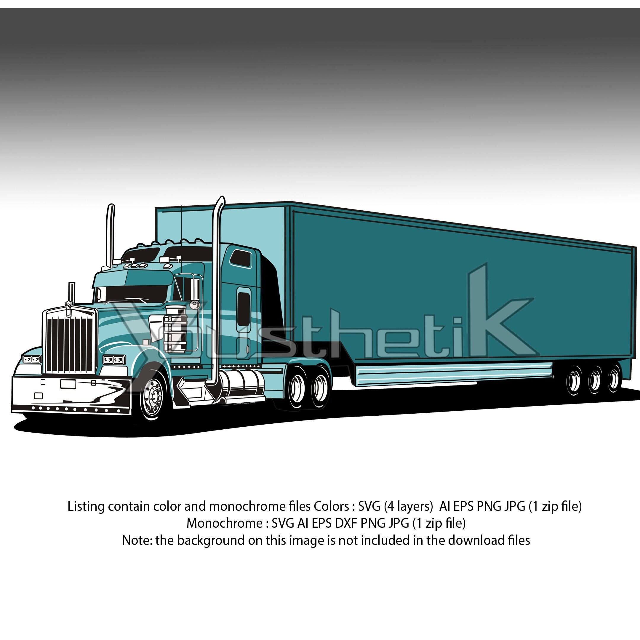 Convoy Rubber Duck Trucking Semi Longhaul Vector Art Silhoette Cricut  Cutting File -  UK